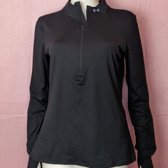 Under Armour Black Qualifier Run 1/2 Zip 2.0 Track Jacket size Medium - Picture 1 of 8
